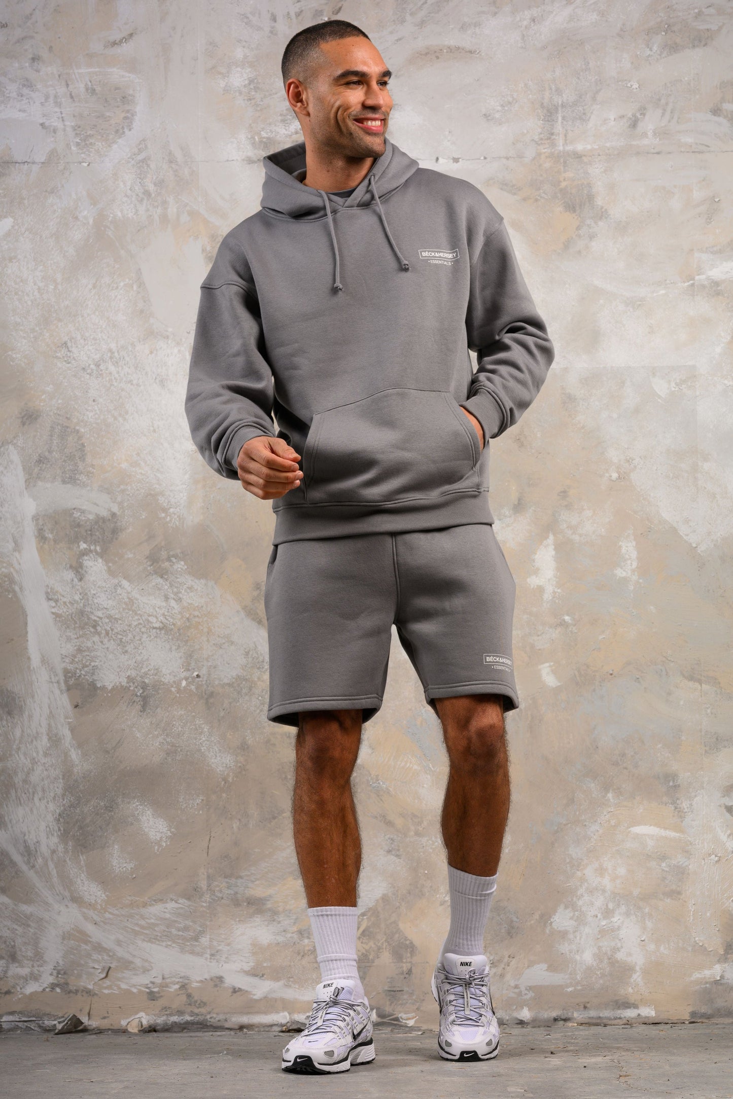 ESSENTIALS HOODY TEE & SHORT SET - LAVA