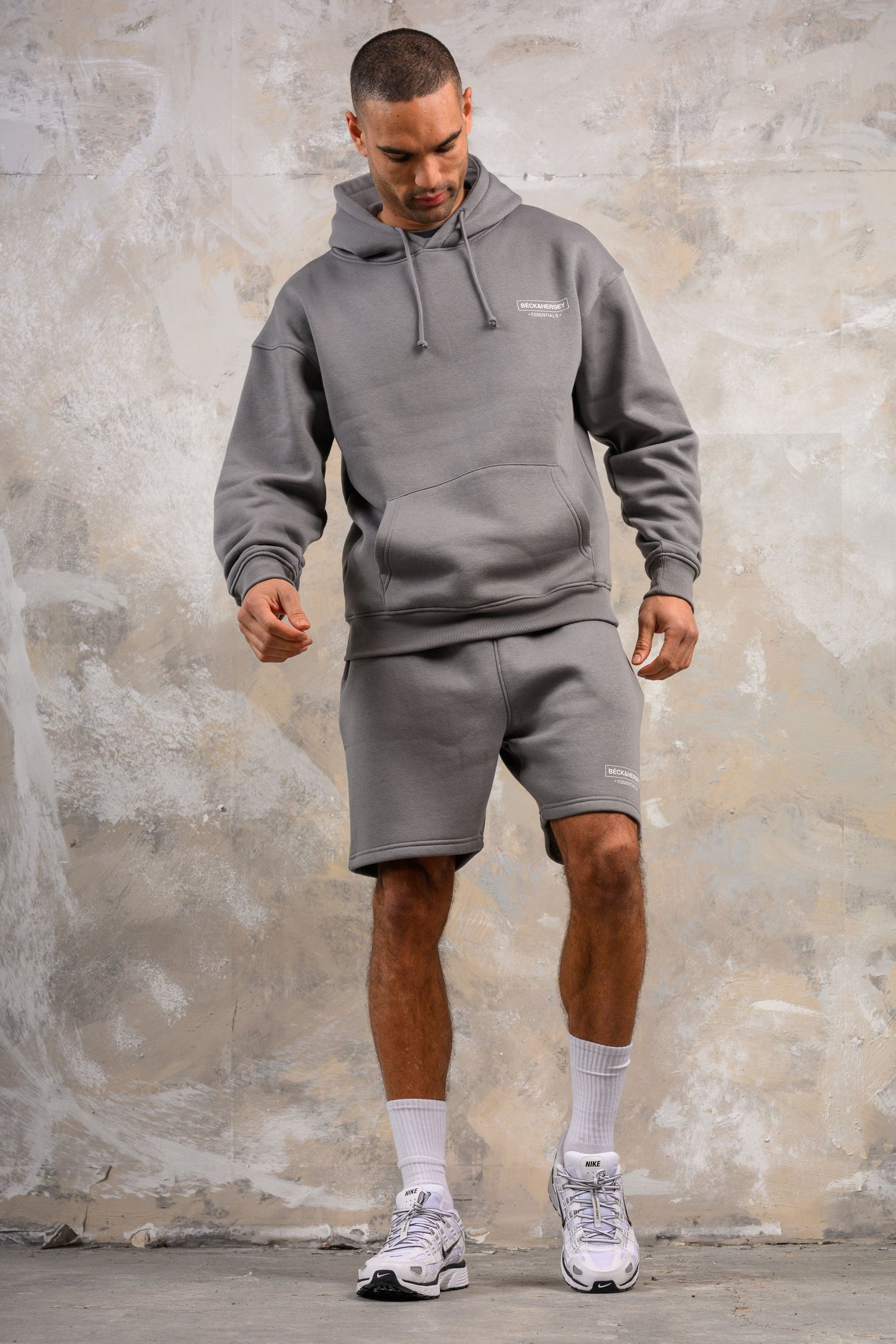 ESSENTIALS HOODY TEE & SHORT SET - LAVA