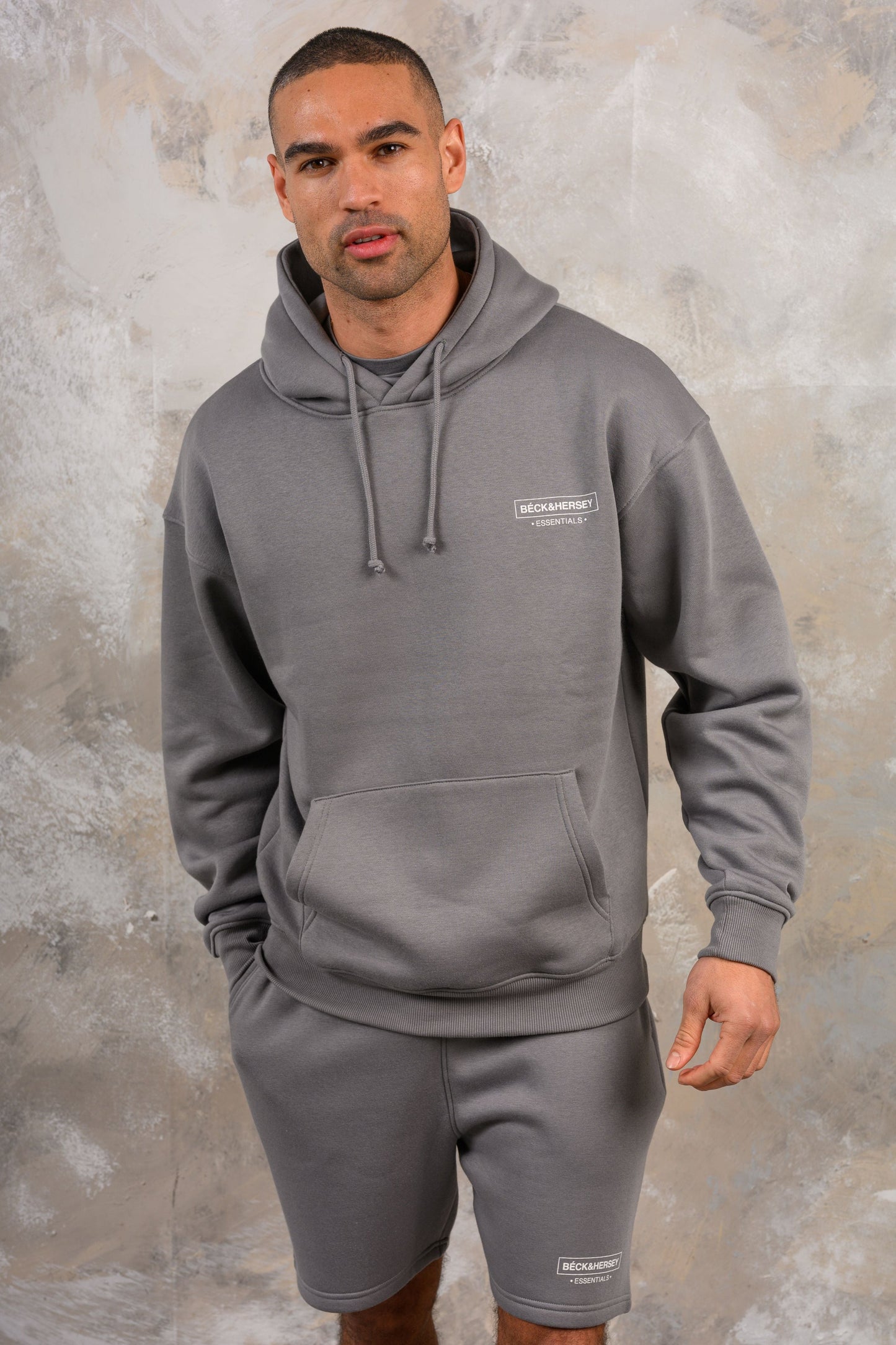 ESSENTIALS HOODY TEE & SHORT SET - LAVA
