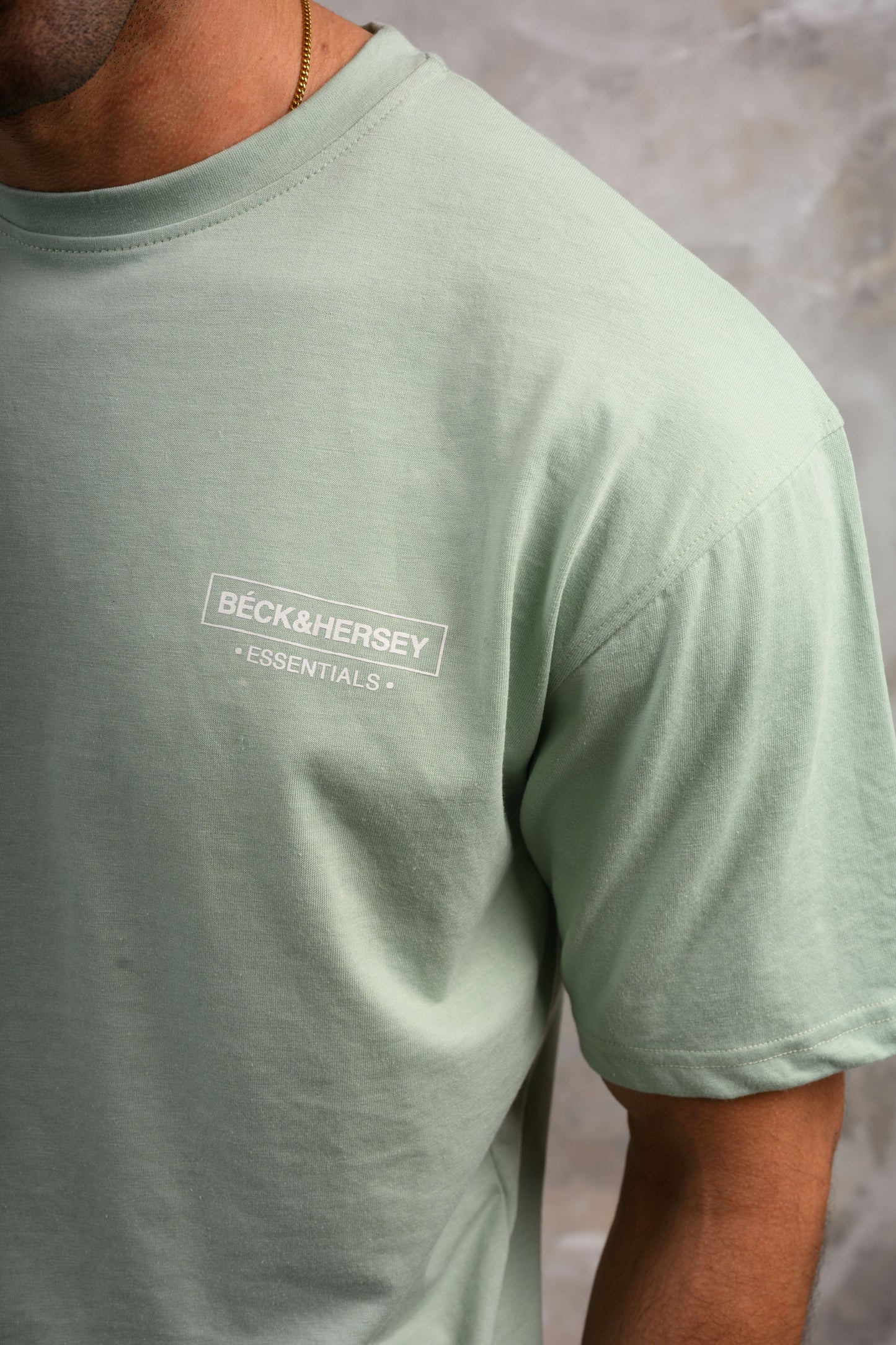 ESSENTIALS HOODY TEE & SHORT SET - SAGE