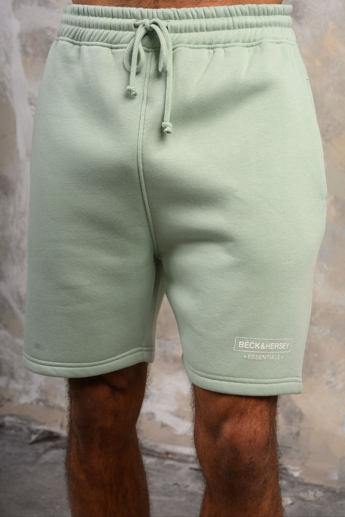 ESSENTIALS HOODY TEE & SHORT SET - SAGE