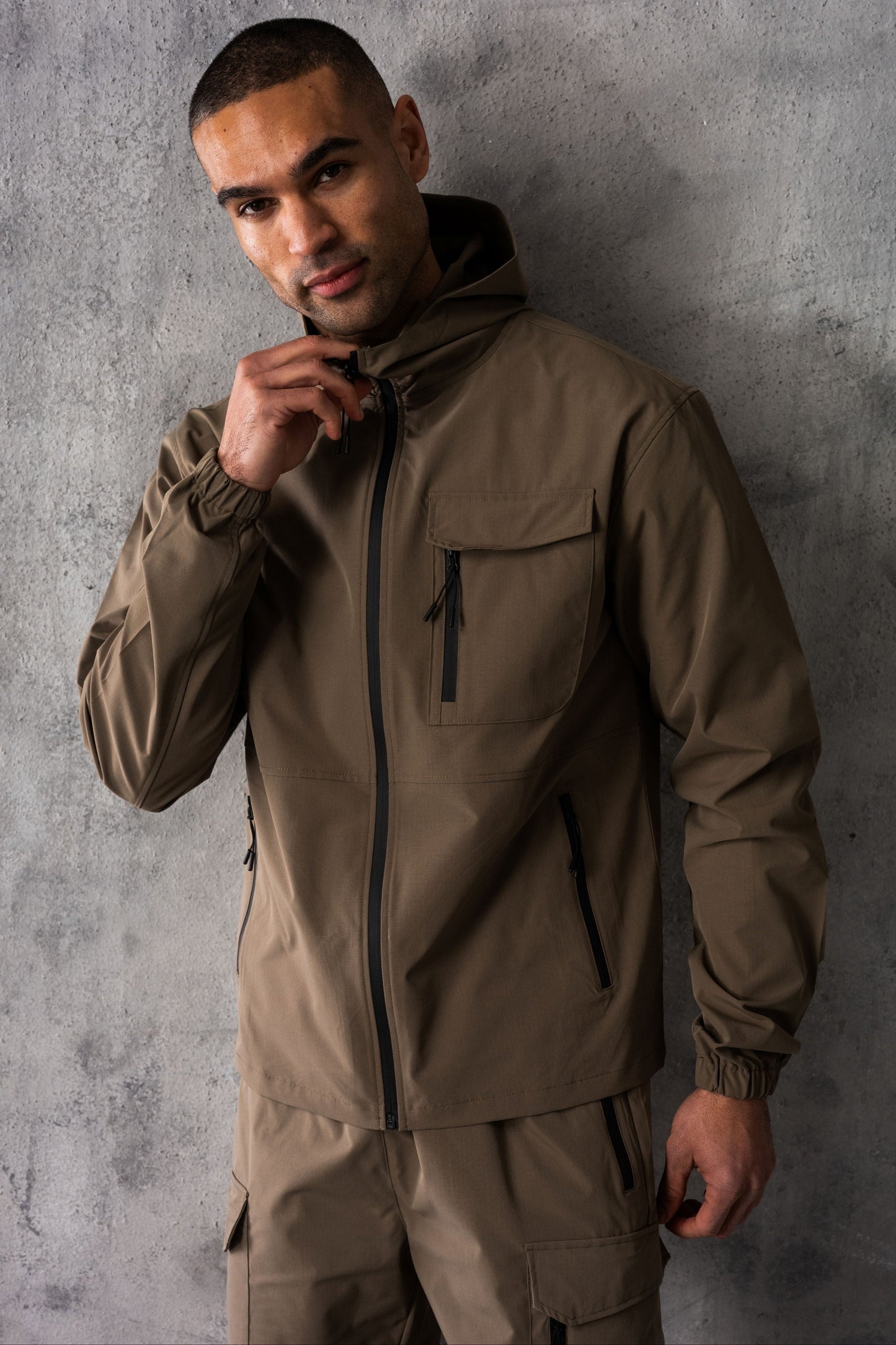 FALCON JACKET & SHORT SET - DK TAUPE