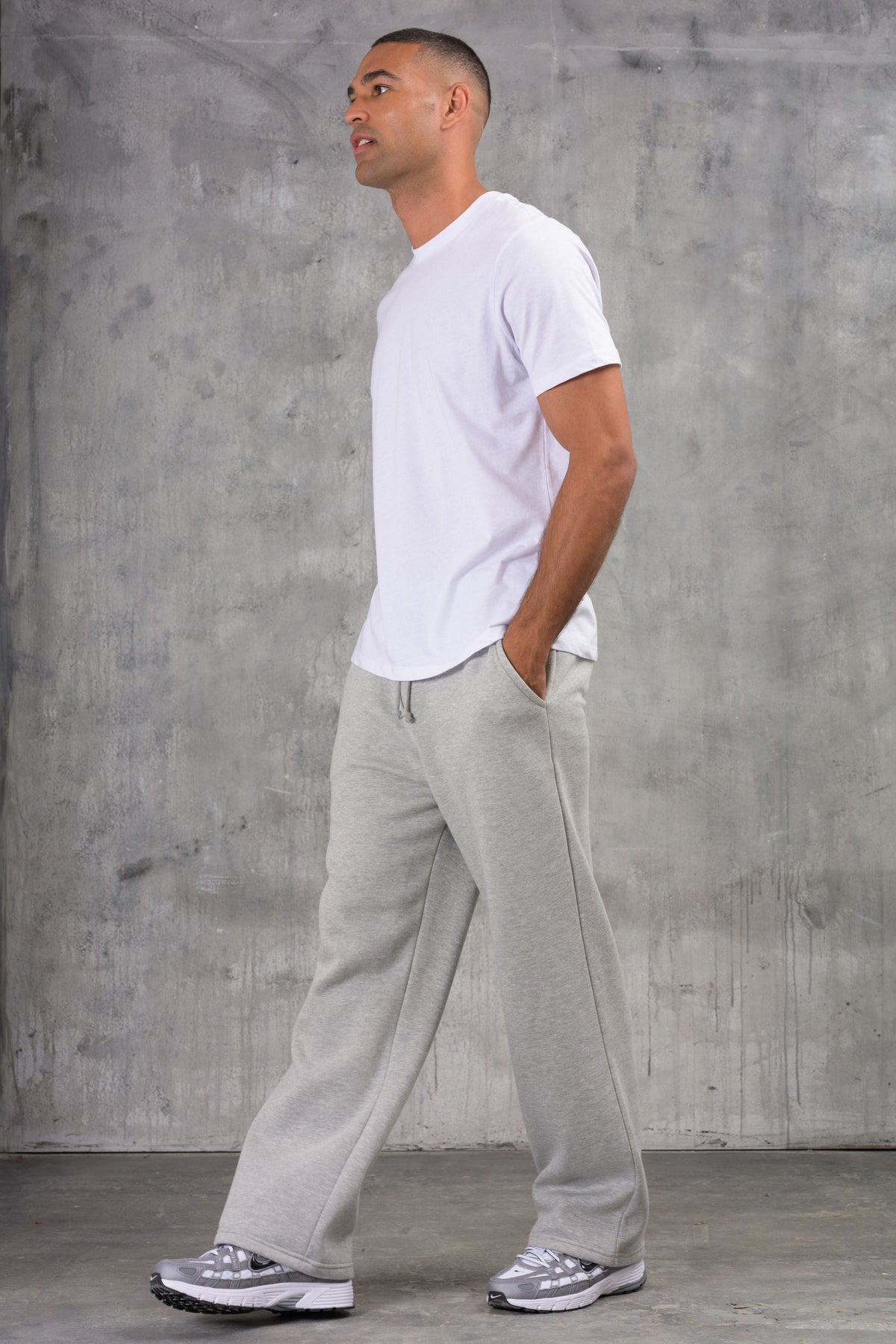 FELIX (UNBRANDED) OPEN HEM JOGGERS - GREY MARL