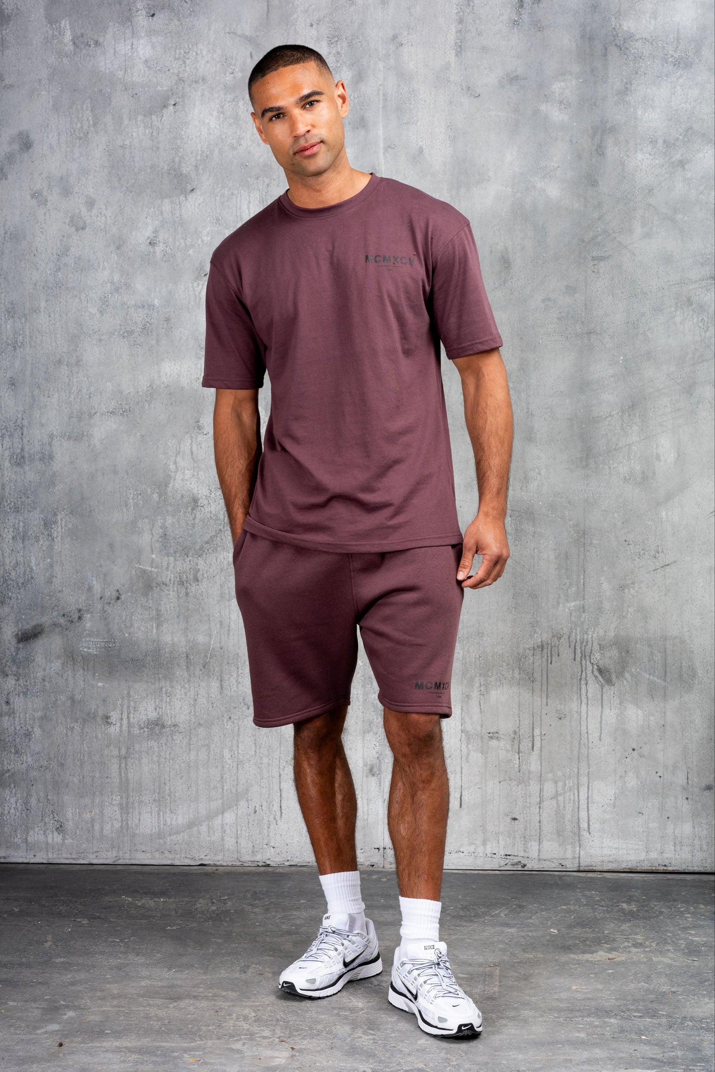 GAMBIT HOODY TEE & SHORT SET - CLARET