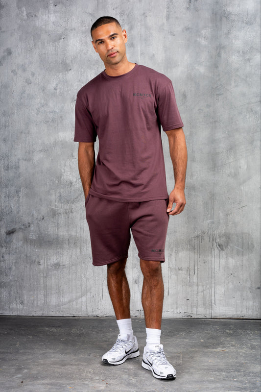 GAMBIT HOODY TEE & SHORT SET - CLARET