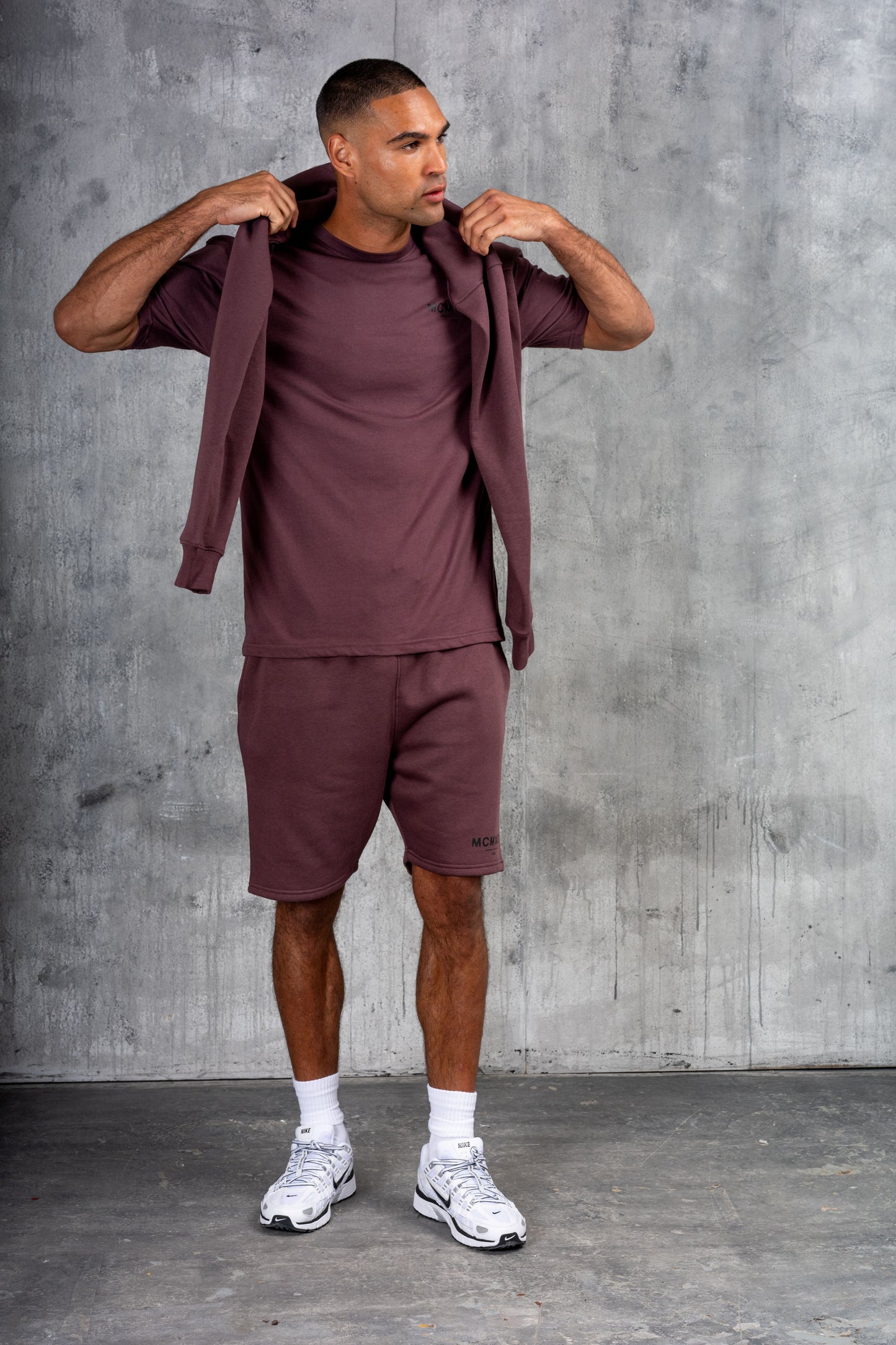 GAMBIT HOODY TEE & SHORT SET - CLARET