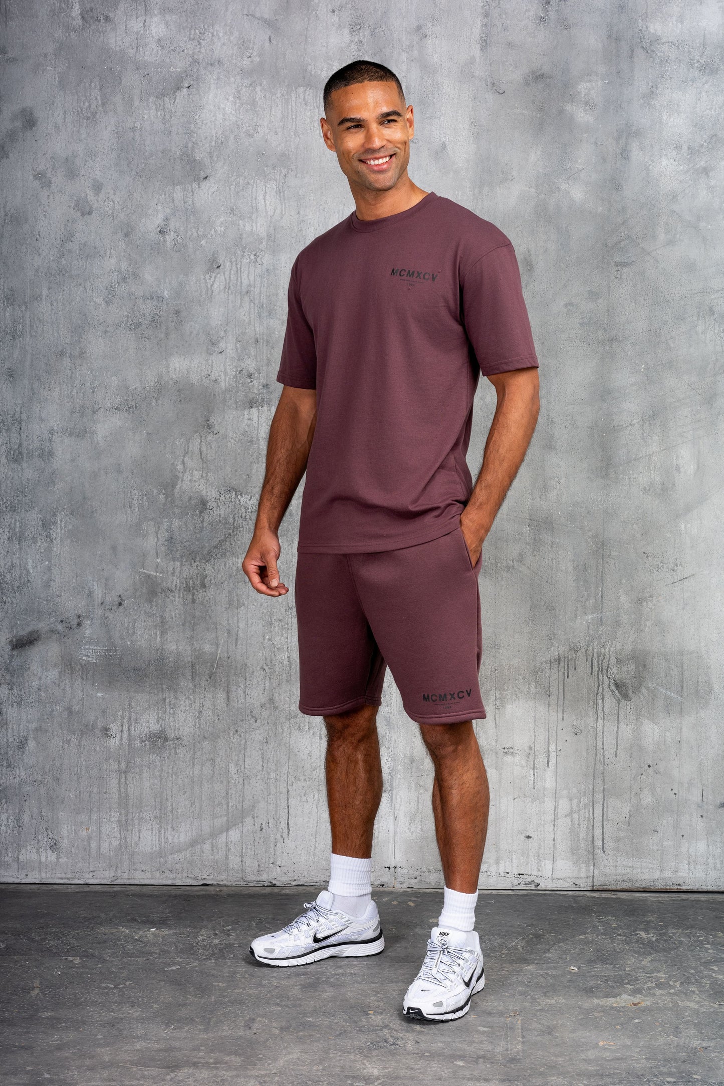 GAMBIT HOODY TEE & SHORT SET - CLARET