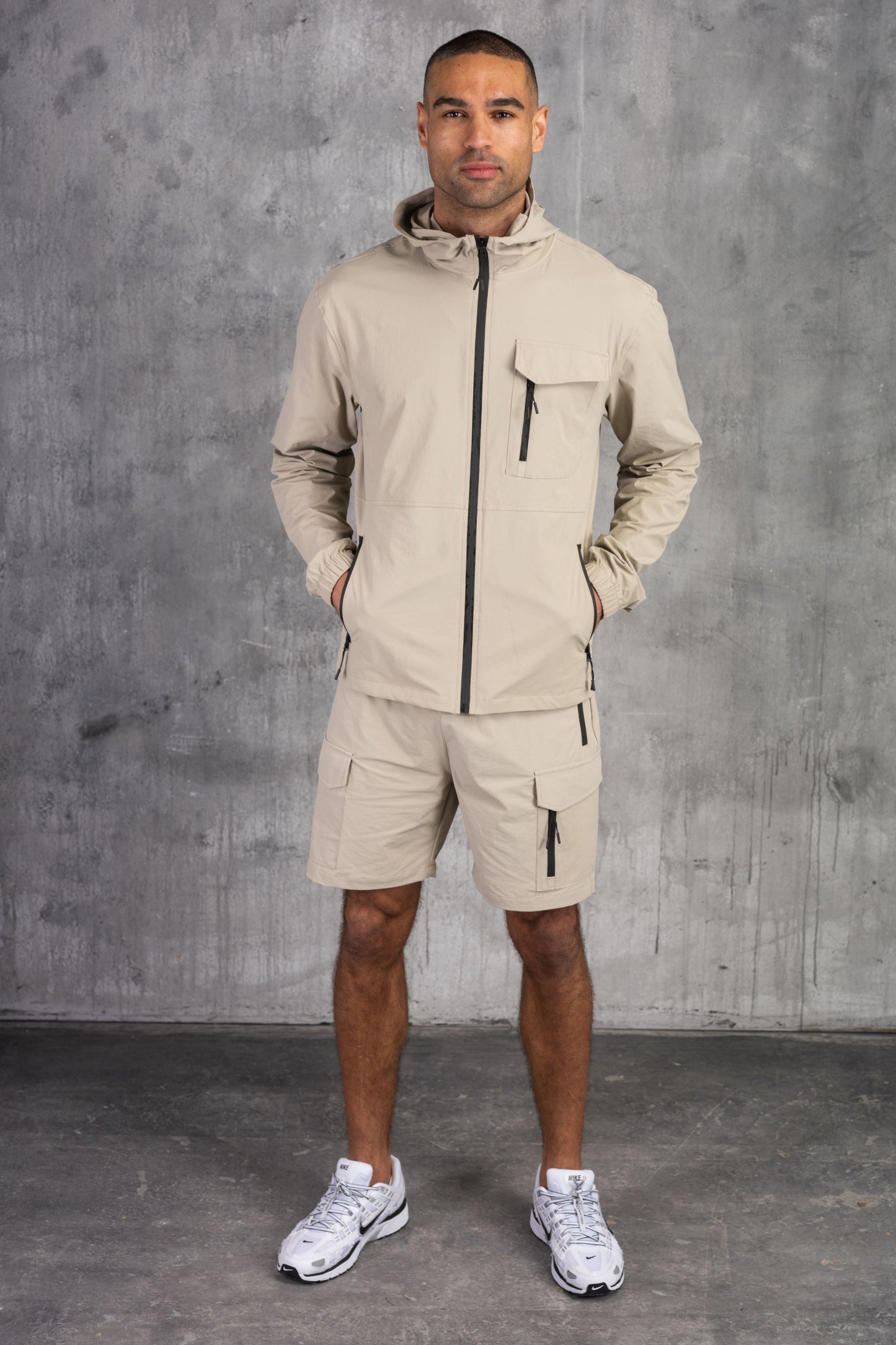 JETSTAR JACKET & SHORT SET - STONE