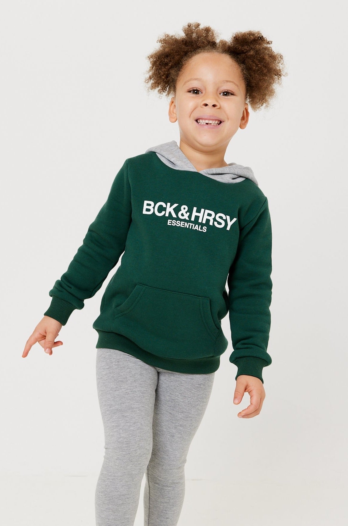 LILY CHILDRENS HOODIE - FOREST GREEN