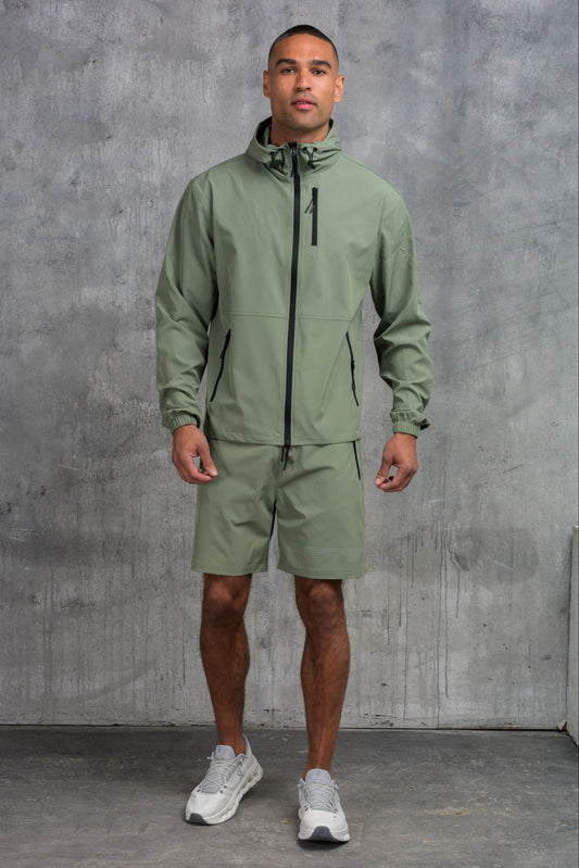 OLYMPUS WINDBREAKER JACKET & SHORT SET- SAGE