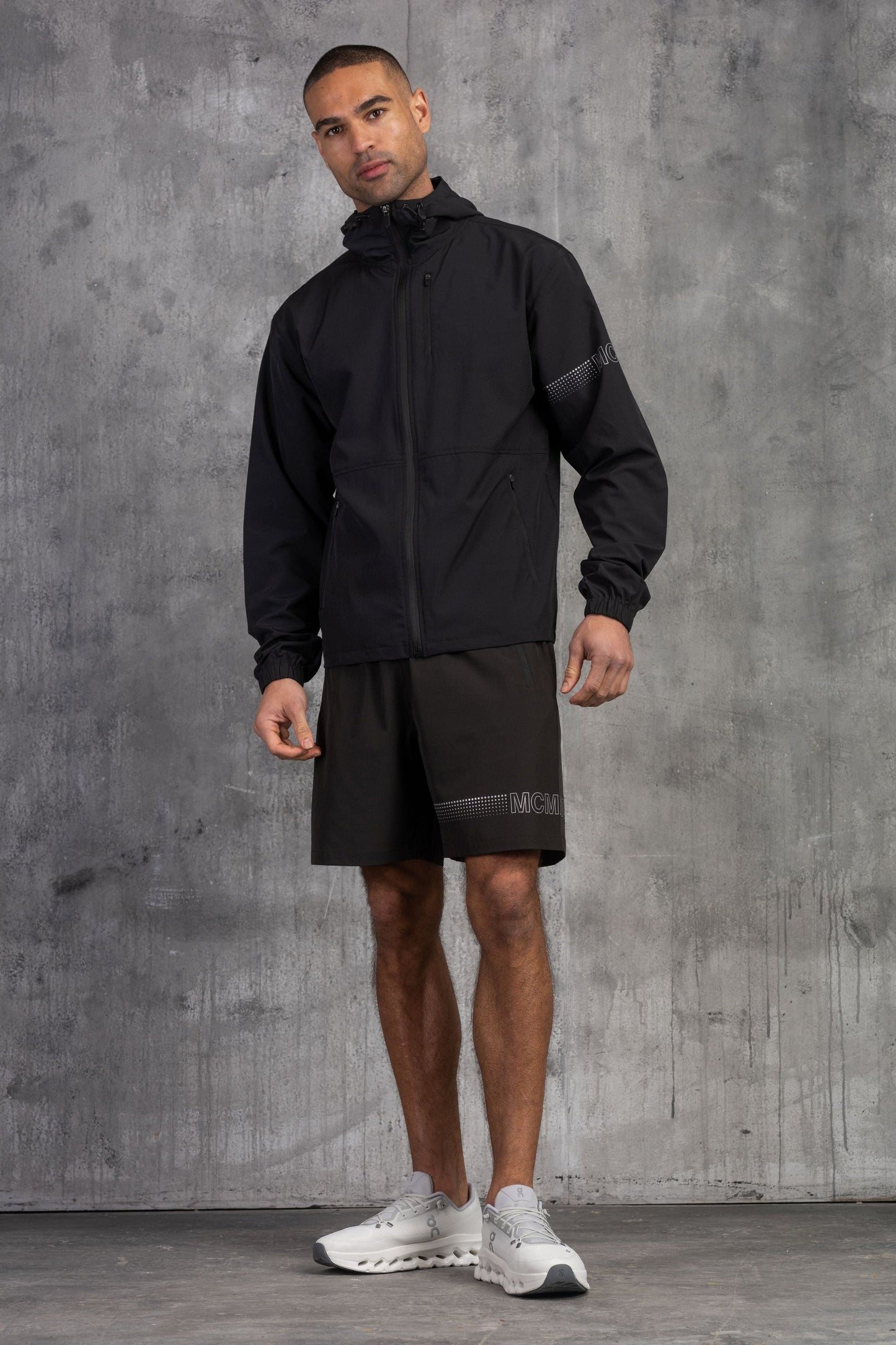 OLYMPUS WINDBREAKER JACKET & SHORT SET- BLACK