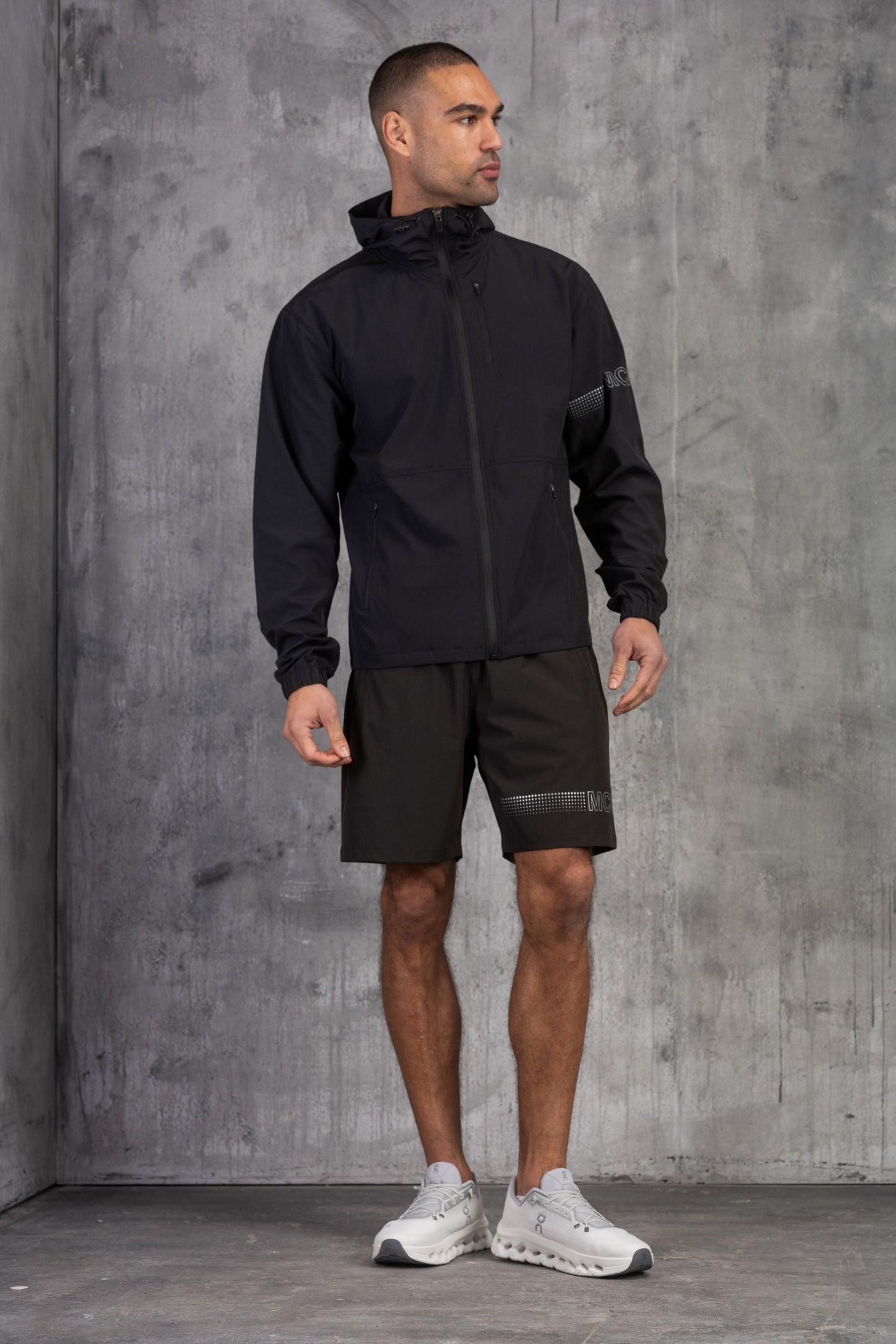 OLYMPUS WINDBREAKER JACKET & SHORT SET- BLACK