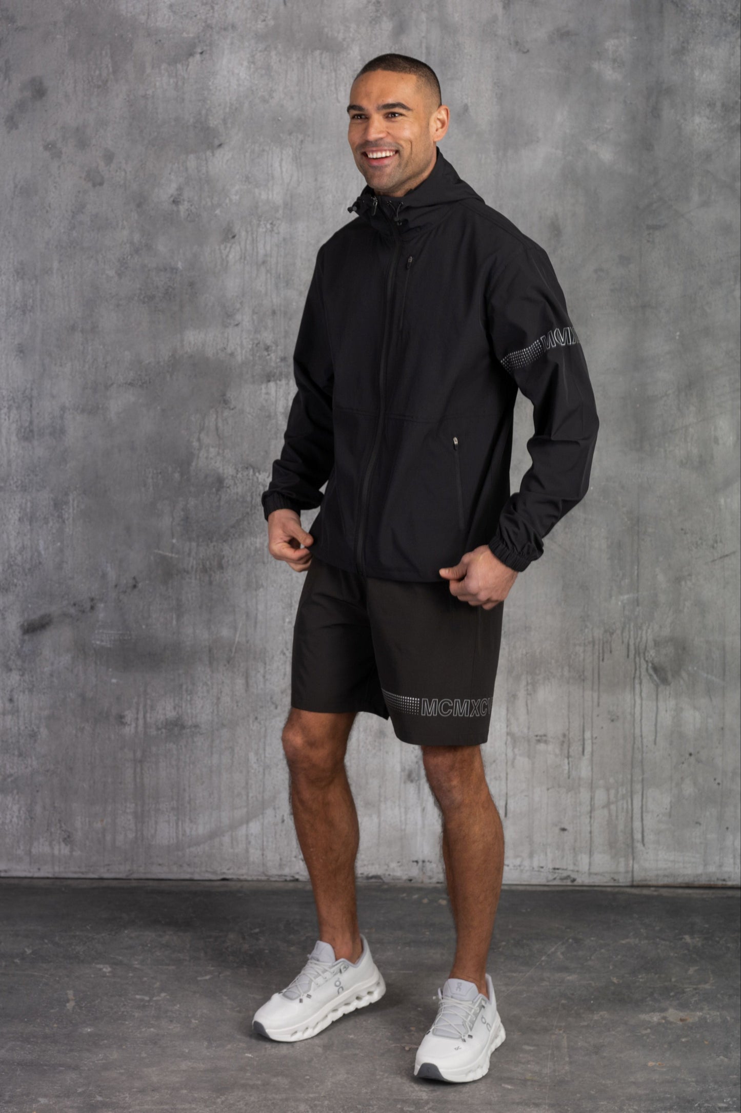 OLYMPUS WINDBREAKER JACKET & SHORT SET- BLACK