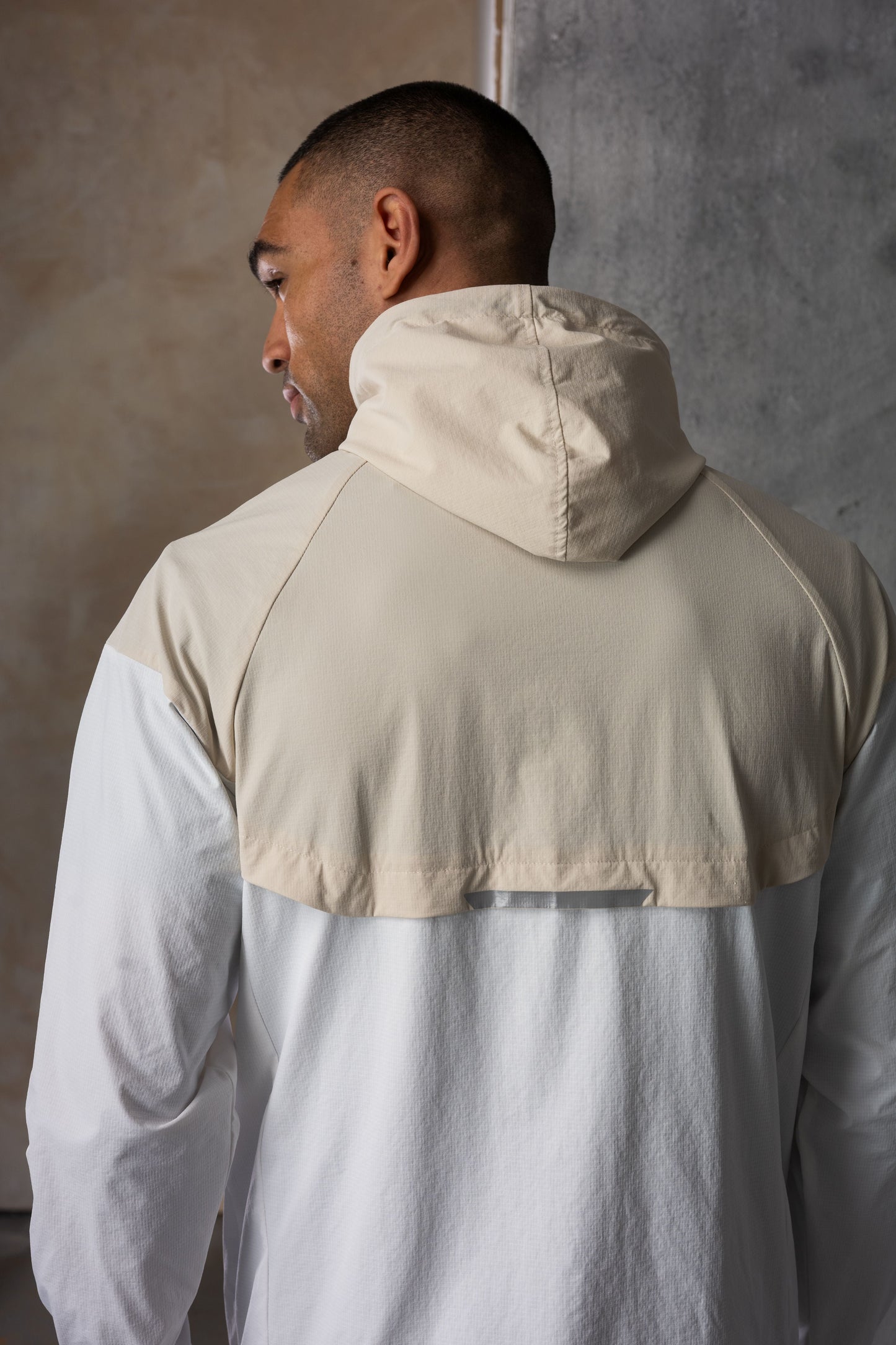 SOLAR WINDBREAKER JACKET & SHORT SET- STONE/OFF WHITE