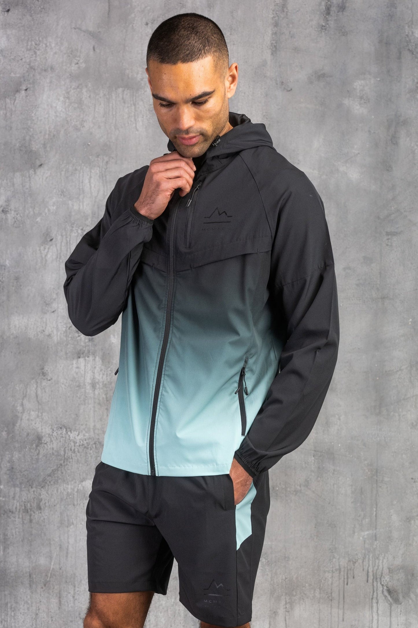 SURGE WINDBREAKER JACKET & SHORT - MINT/BLACK