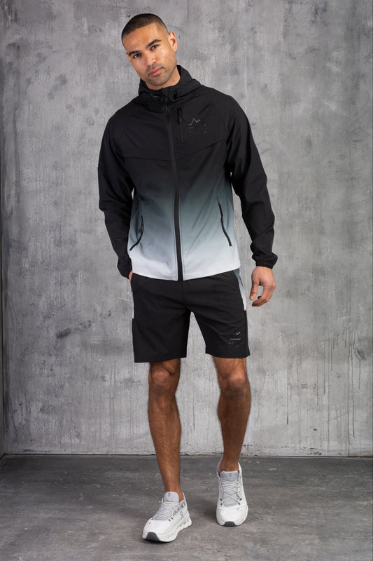 SURGE WINDBREAKER JACKET & SHORT - SILVER/BLACK