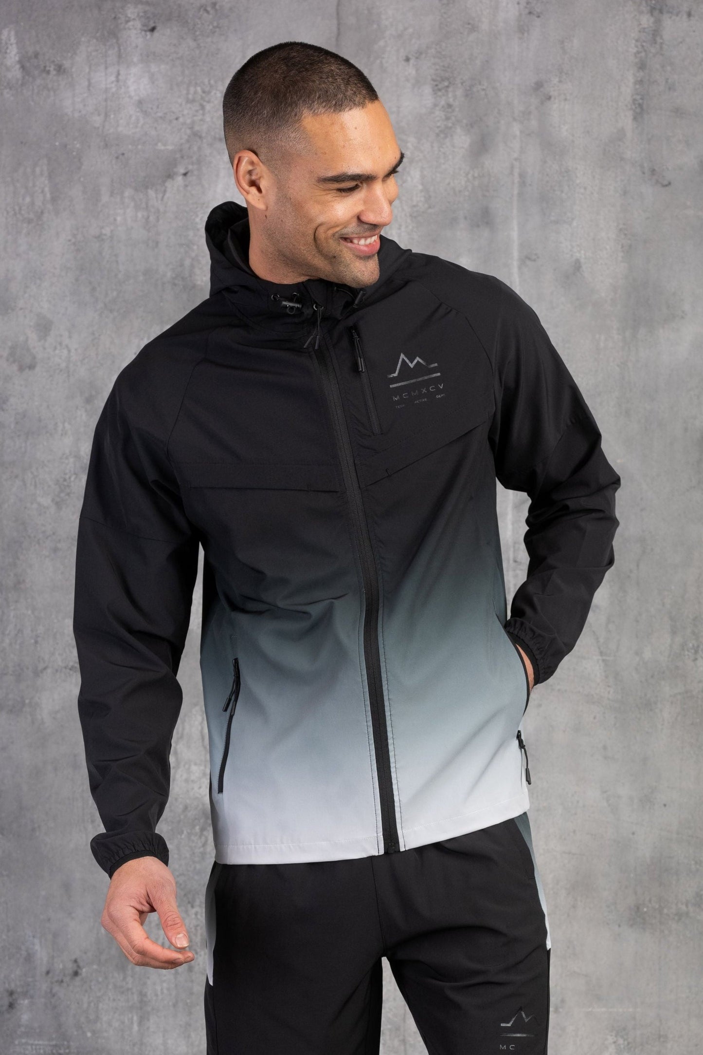 SURGE WINDBREAKER JACKET - SILVER/BLACK
