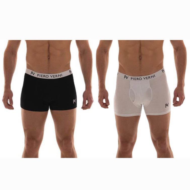 2 PACK BOXERS - BLACK/WHITE